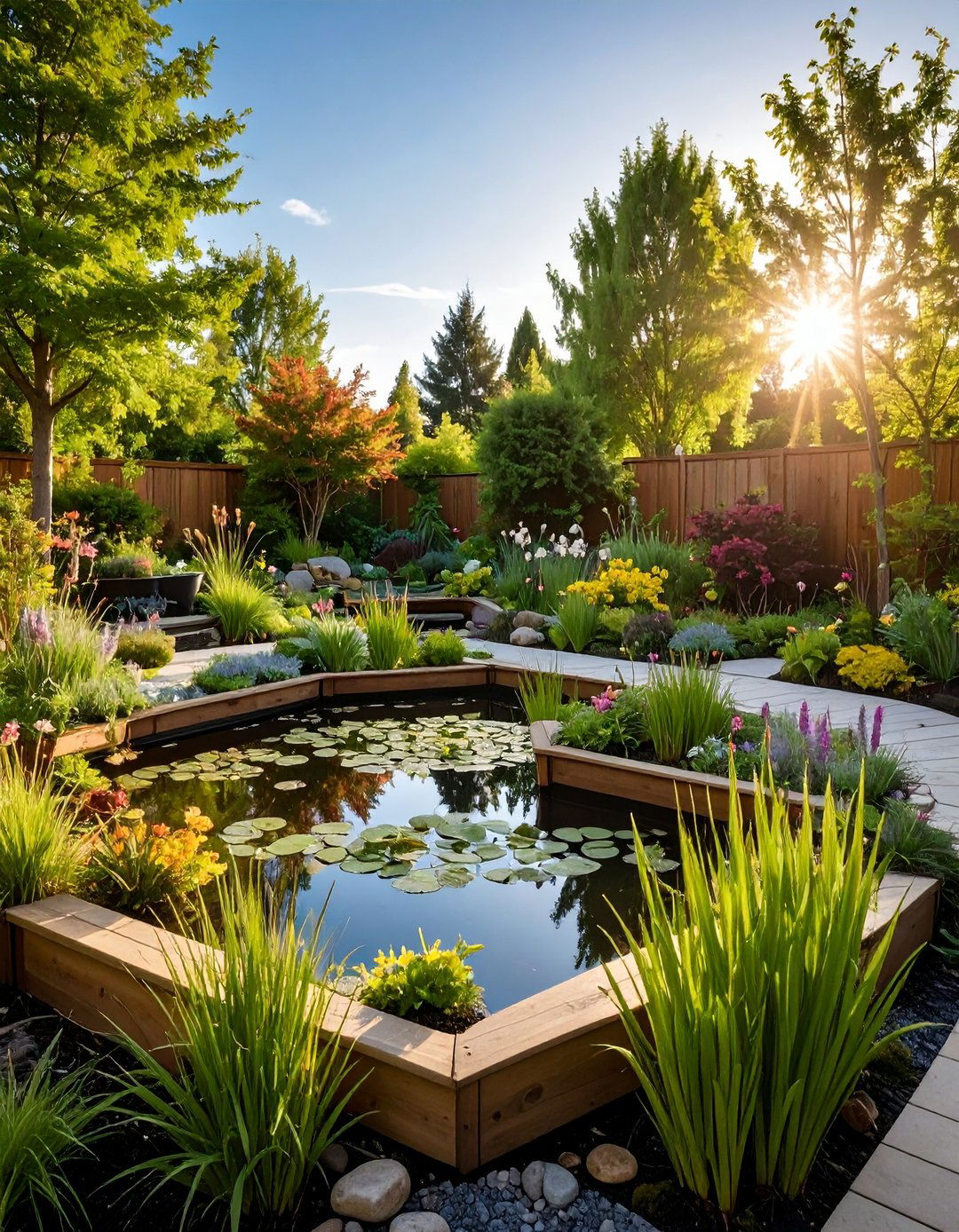 Raised Bog Garden Pond with Native Plant Focus - 24 Raised Garden Pond Ideas