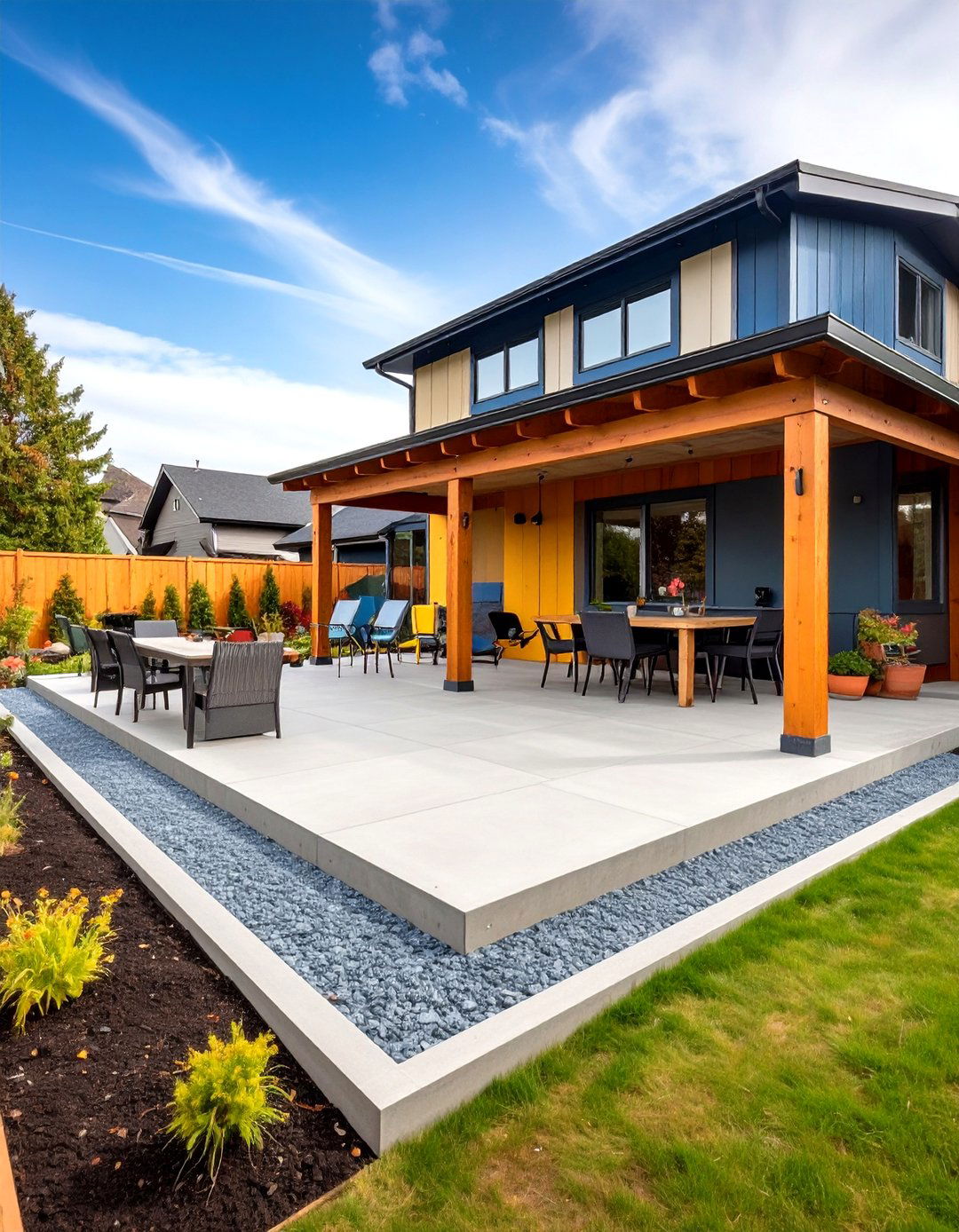 Raised Concrete Workspace and Studio Patio - 24 Raised Concrete Patio Ideas