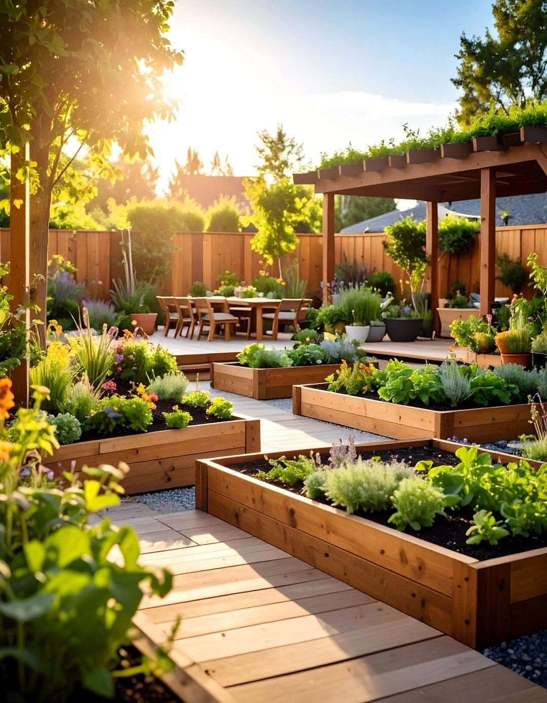Raised Garden Bed Farmhouse Patio Integration - 24 Farmhouse Patio Ideas