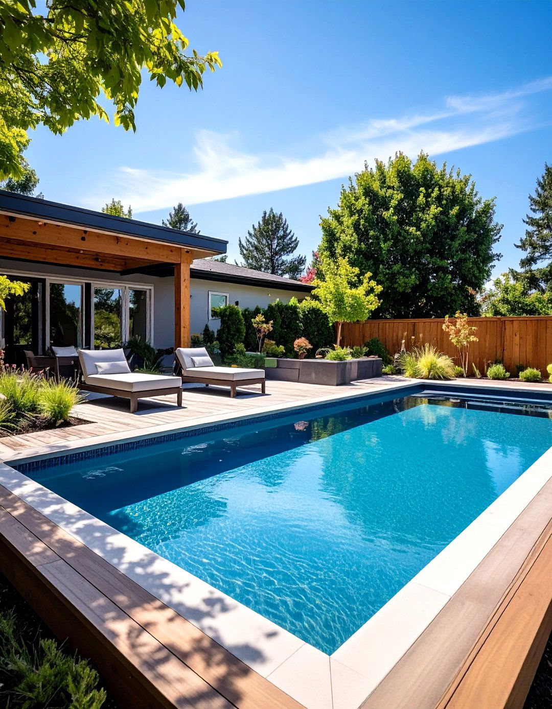 Raised Gunite Pool with Integrated Planters - 24 Small Inground Pool Ideas