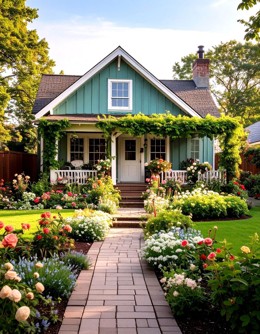 Ranch Home with Board and Batten and English Country Gardens - 24 Curb Appeal Inspiration for Ranch Homes