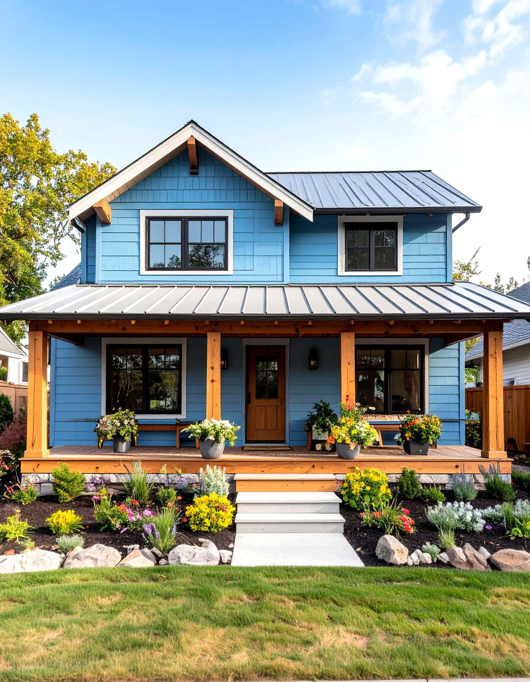 Ranch Style Light Blue Modernization - 24 light blue house exterior ideas