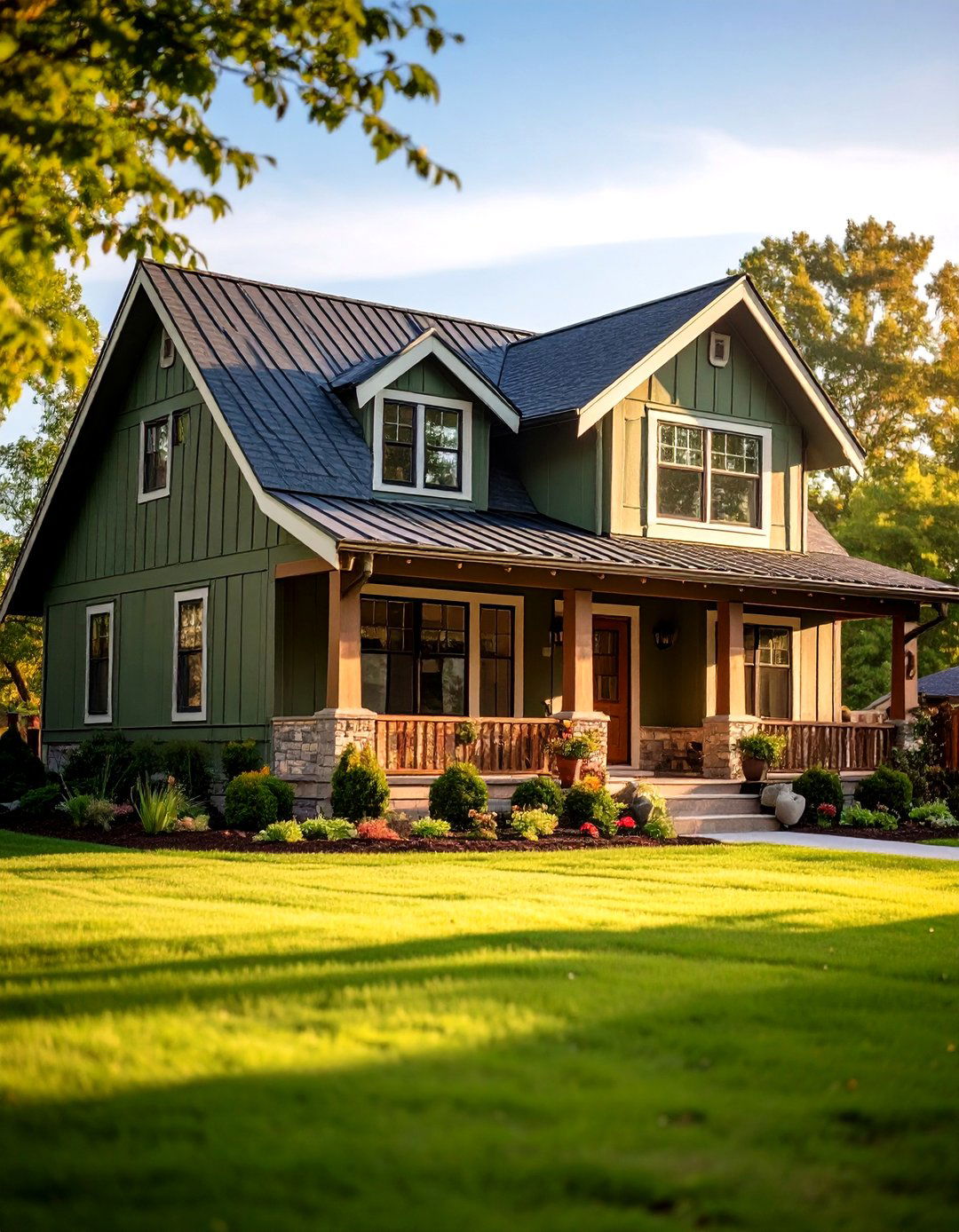 Ranch Style Olive Green Transformation - 24 Olive Green House Exterior Ideas