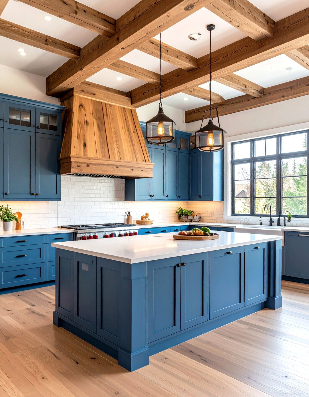 Range Hood Statement Kitchen - 24 White Farmhouse Kitchen Ideas
