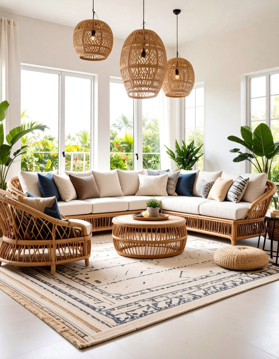 Rattan and Wicker Furniture Sunroom - 24 Mid-century Modern Sunroom Ideas