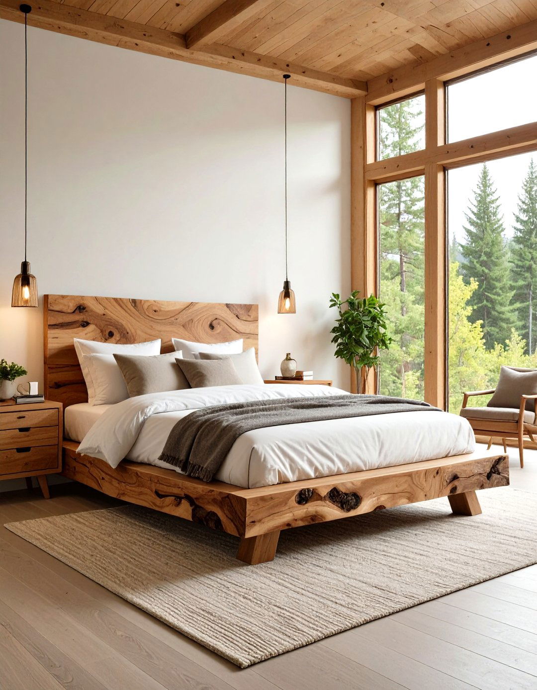 Raw Edge and Live Edge Wood Furniture - 24 earthy bedroom ideas