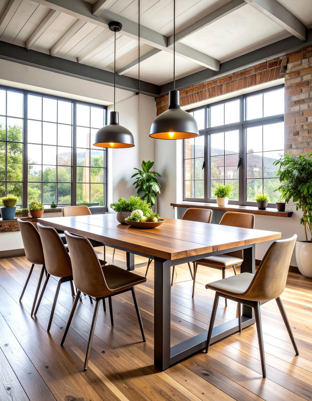 Raw Steel Table Base Design - 24 Industrial Dining Room Ideas