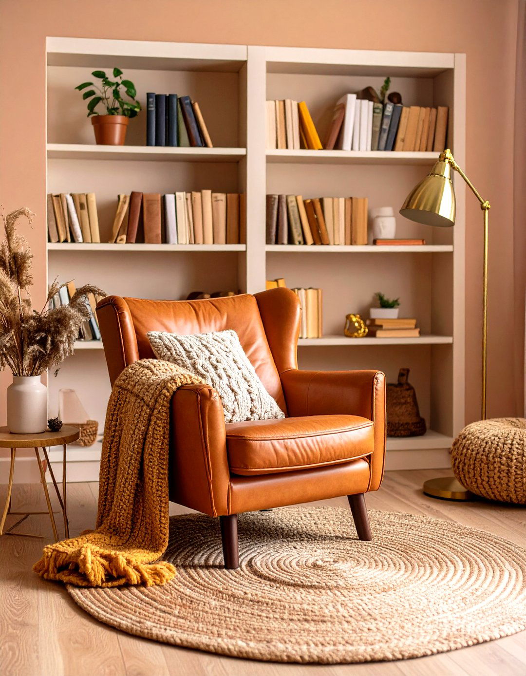 Reading Nook Cinnamon and Cream Corner - 24 Warm Color Palettes for Every Room in the House