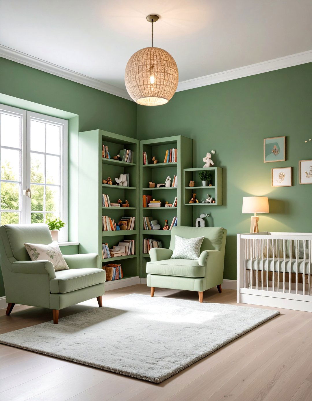 Reading Nook Corner - 24 Sage Green Nursery Ideas