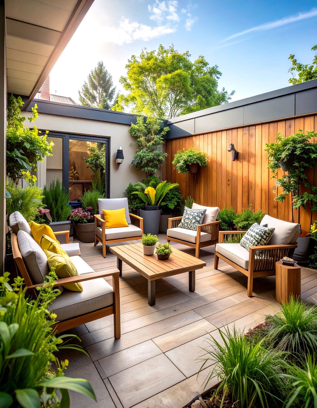 Reading Nook Patio Garden - 24 townhouse patio ideas