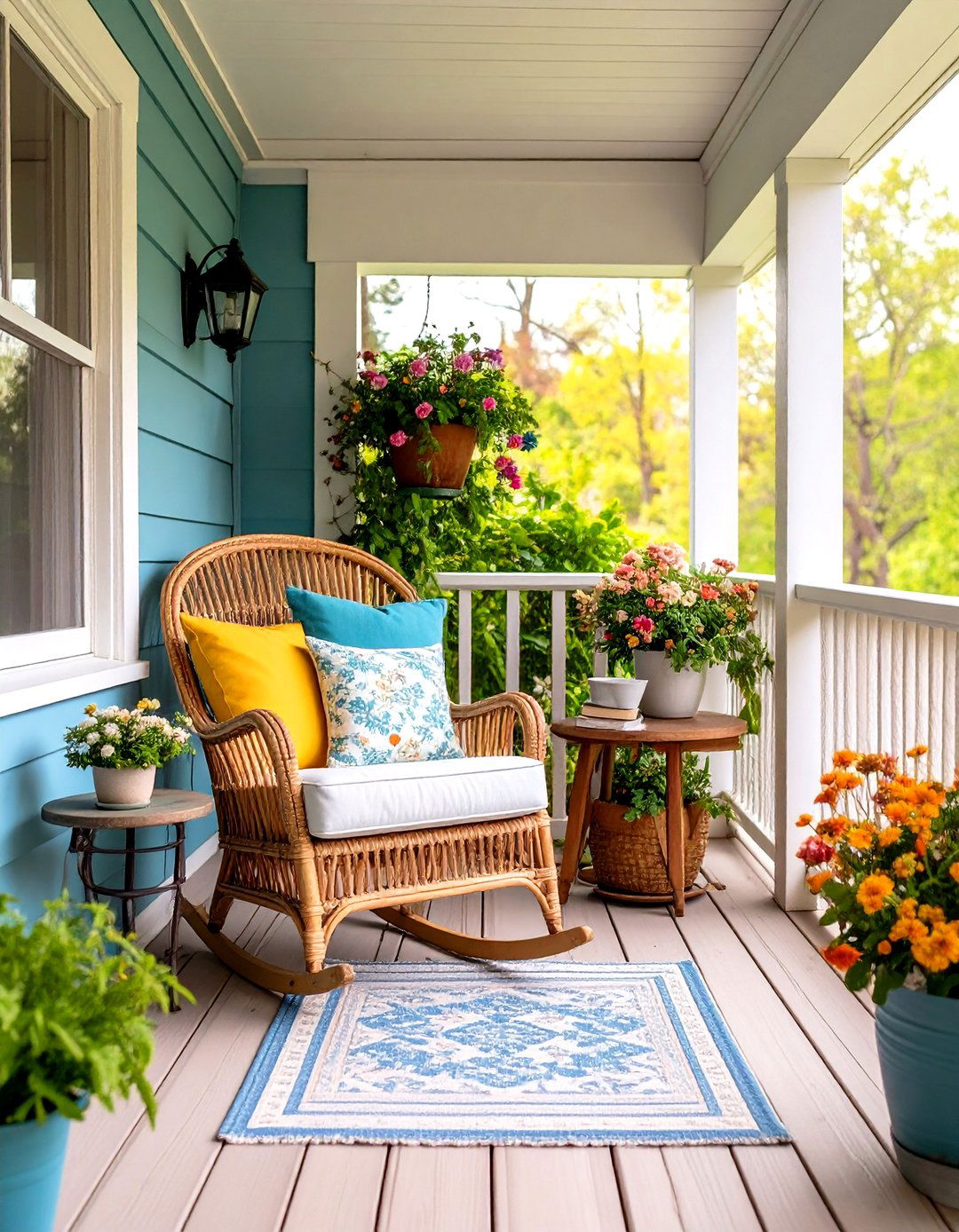 Reading Nook Porch with Comfortable Seating and Task Lighting - 24 Small Porch Ideas
