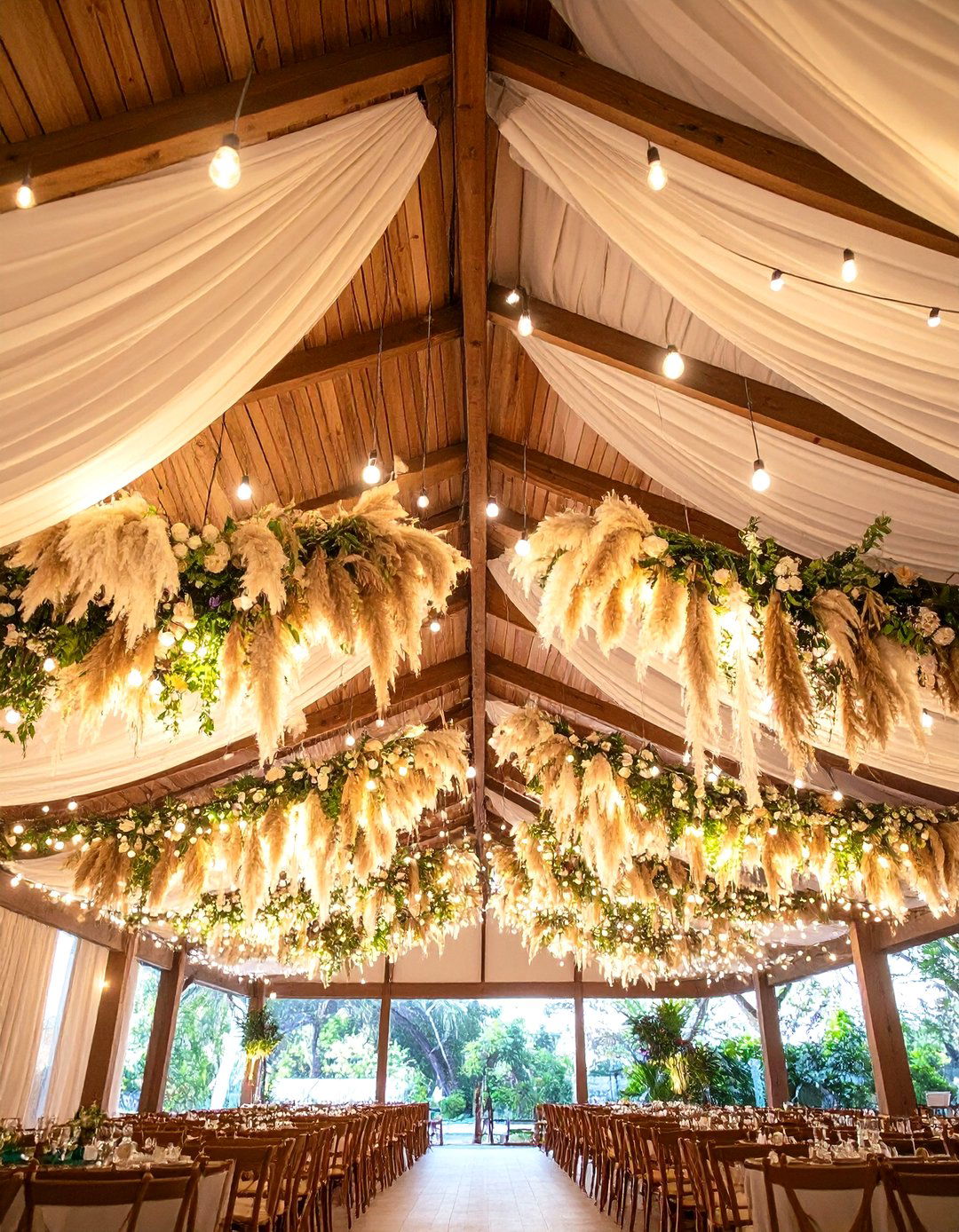 Reception Ceiling Design - 24 Pampas Grass Wedding Decor Ideas
