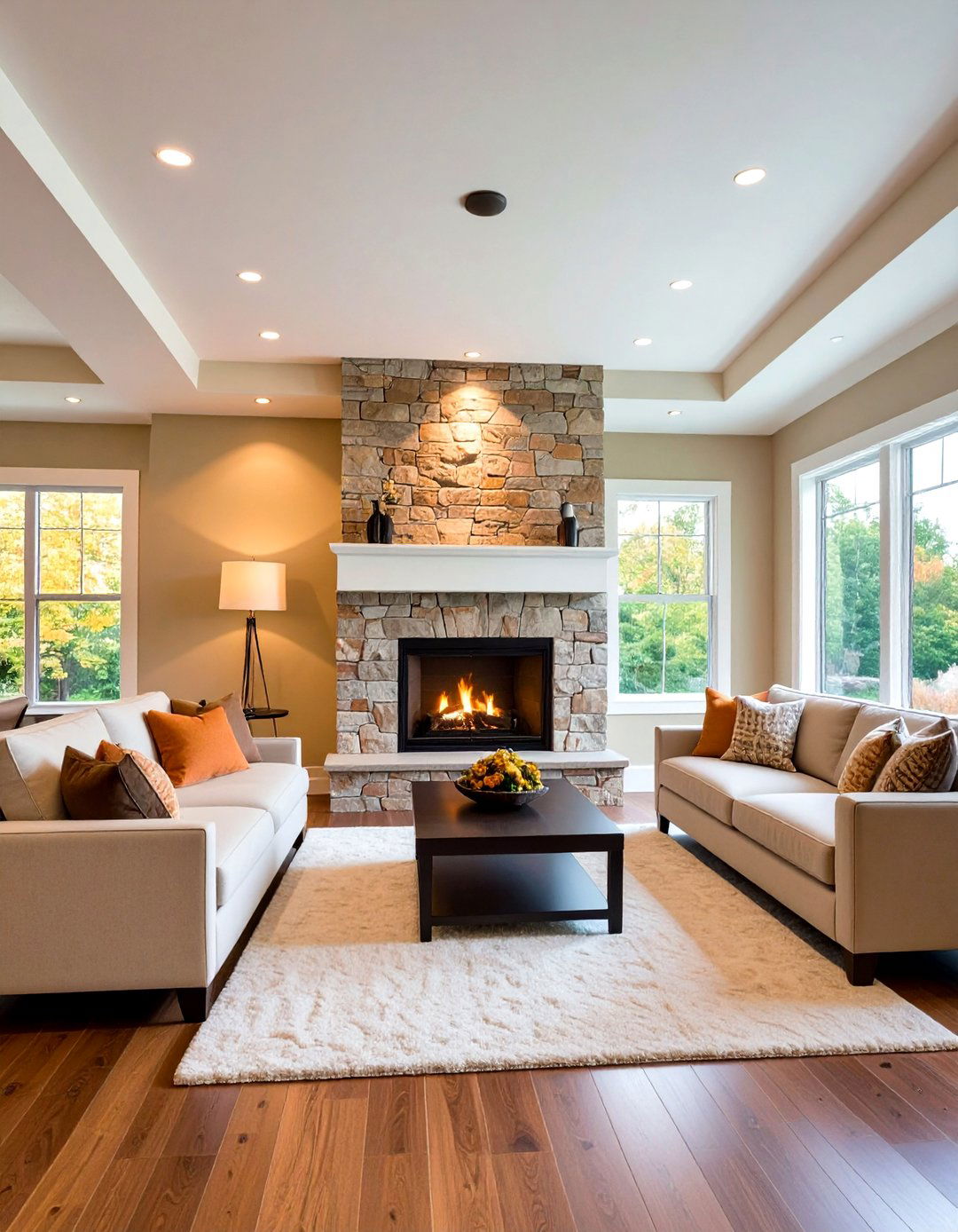 Recessed Ceiling Spotlights - 24 Fireplace Lighting Ideas
