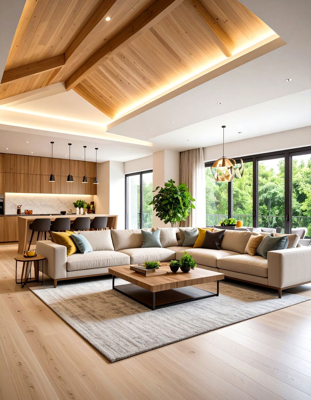 Recessed Lighting Layers - 24 Living Room Vaulted Ceiling Ideas