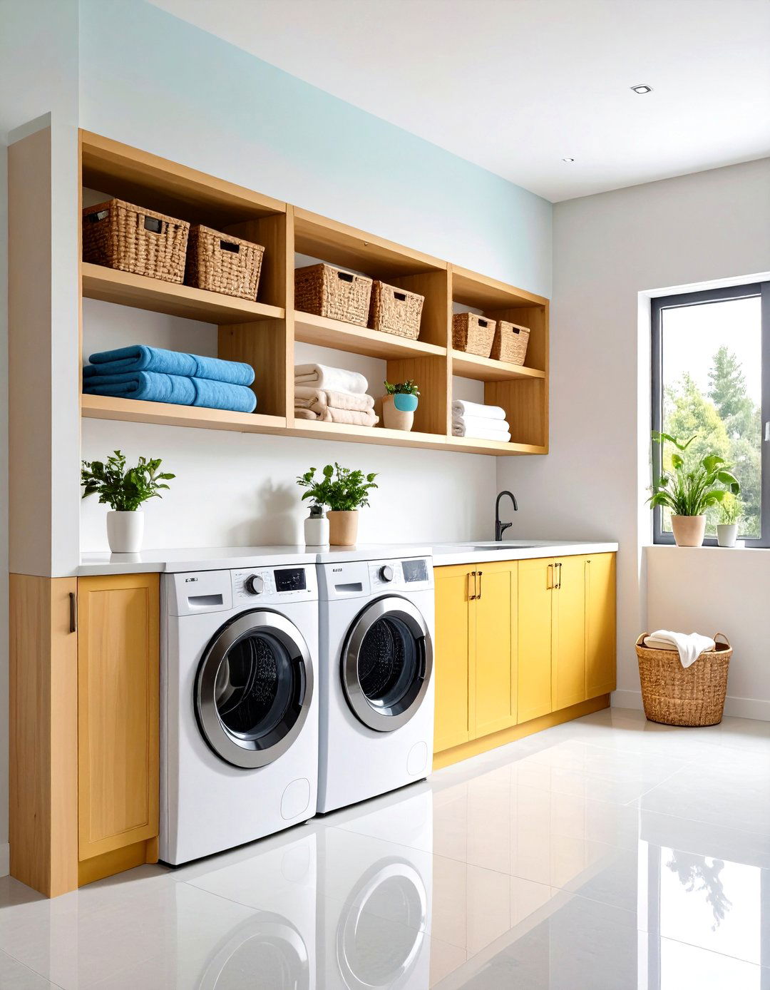 Recessed Wall Niche Shelving - 24 Laundry Room Shelving Ideas