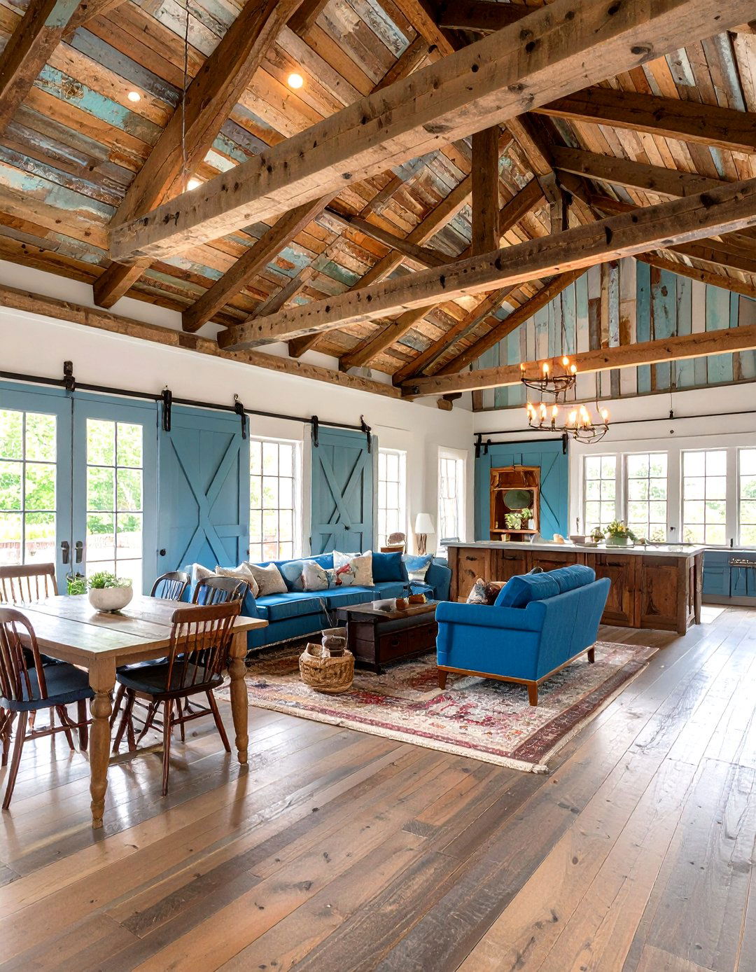 Reclaimed Barn Door Ceiling Panels - 24 Rustic Ceiling Ideas