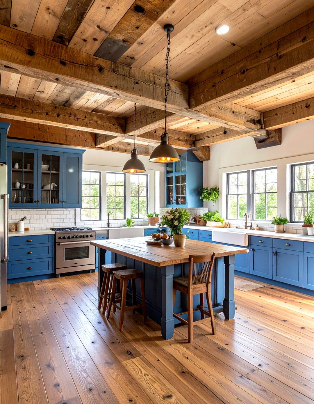 Reclaimed Barn Wood Ceiling Beams - 24 Decorative Ceiling Beam Ideas