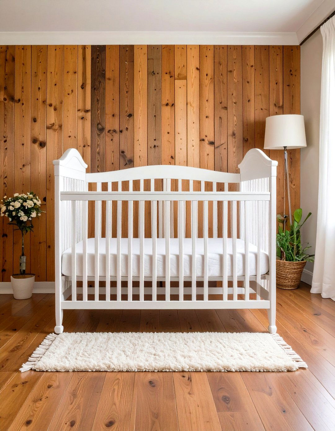 Reclaimed Barn Wood Feature Wall - 24 Rustic Nursery Ideas
