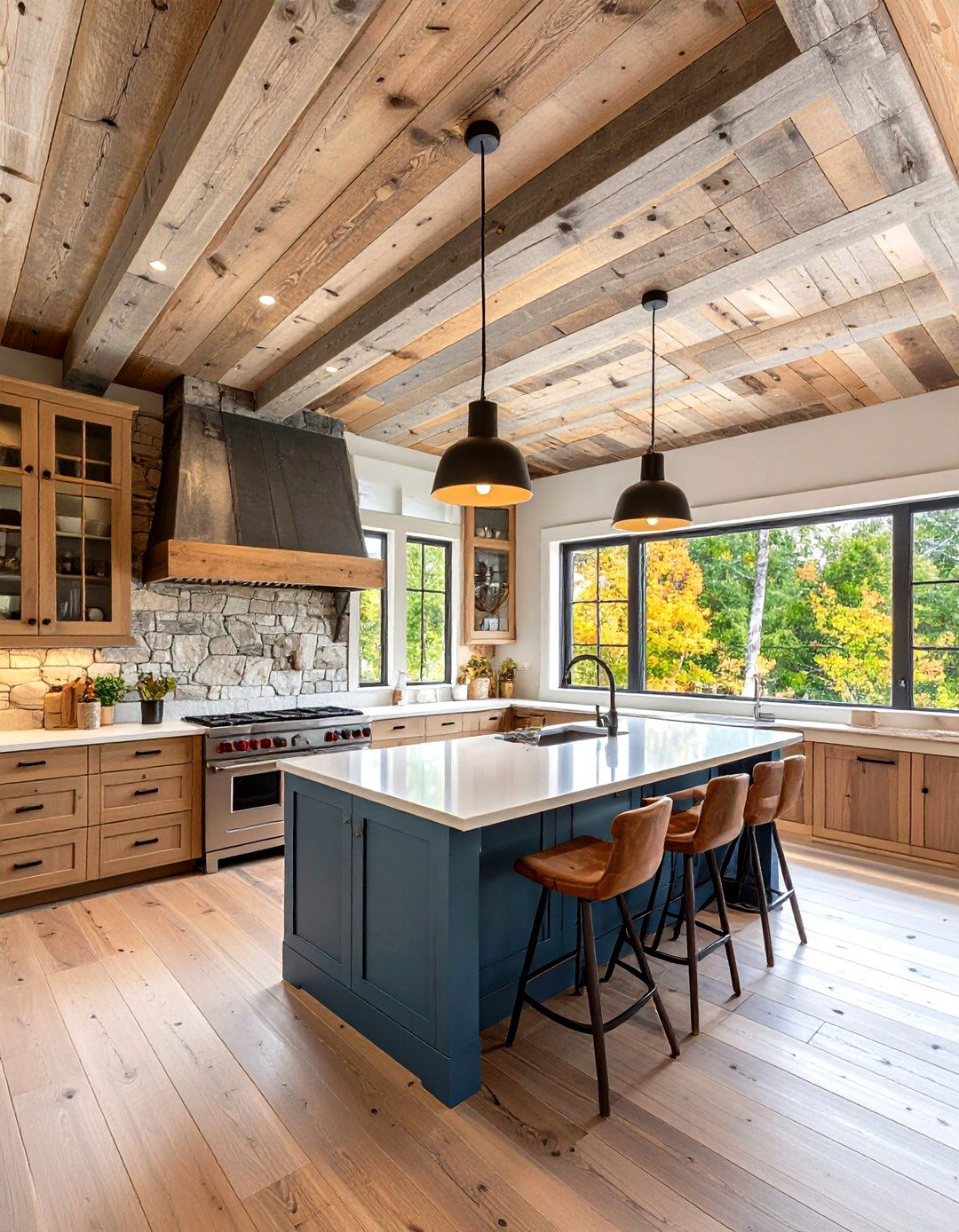 Reclaimed Barn Wood Kitchen Ceiling - 24 Wood Ceiling Kitchen Ideas
