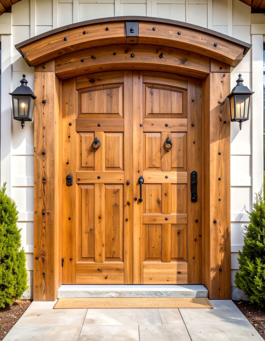 Reclaimed Barn Wood Plank Front Door - 24 Rustic Front Door Ideas