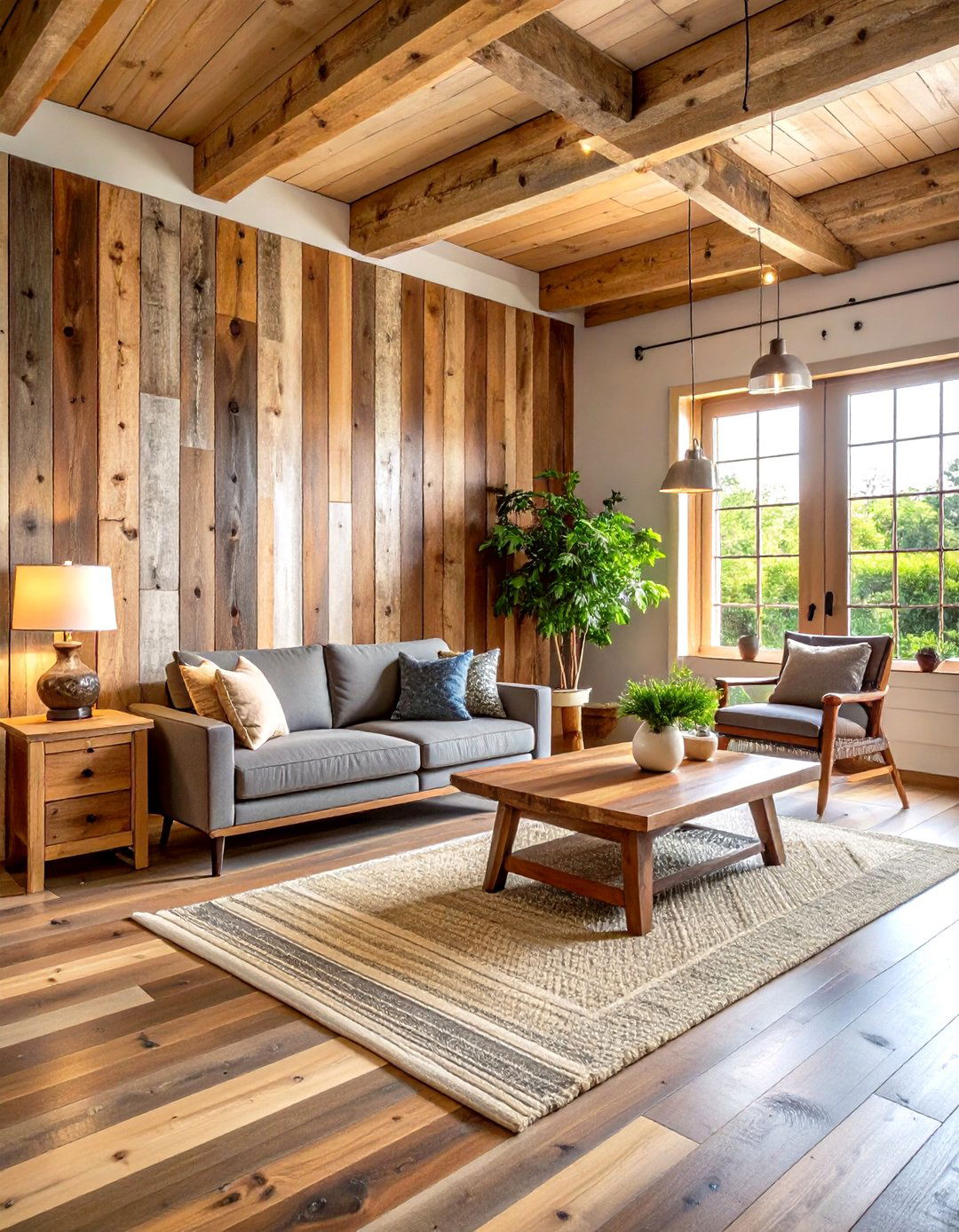 Reclaimed Barn Wood Slat Wall with Varying Widths - 24 Wood Slat Accent Wall Ideas