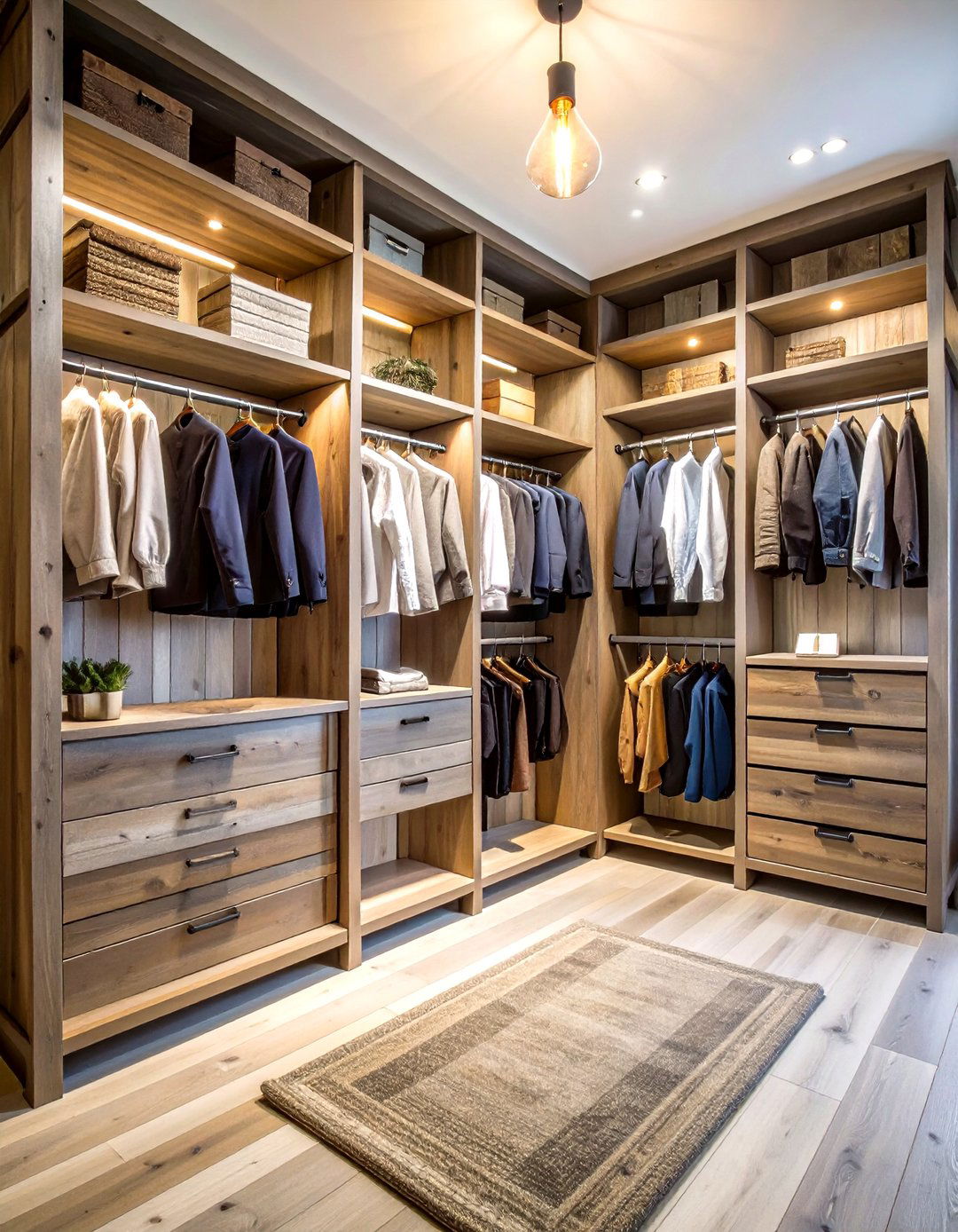 Reclaimed Barn Wood Walk In Closet Design - 24 Rustic Closet Ideas