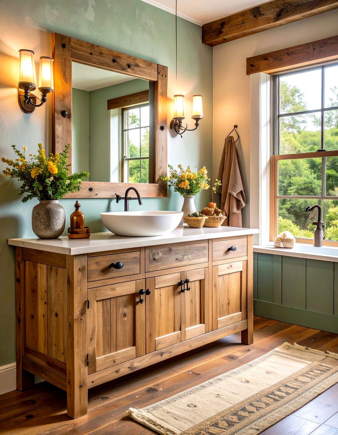 Reclaimed Barnwood Farmhouse Vanity - 24 Wood Bathroom Vanity Ideas