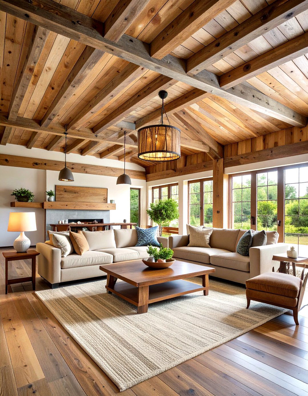 Reclaimed Barnwood Plank Ceiling - 24 Wood Plank Ceiling Ideas