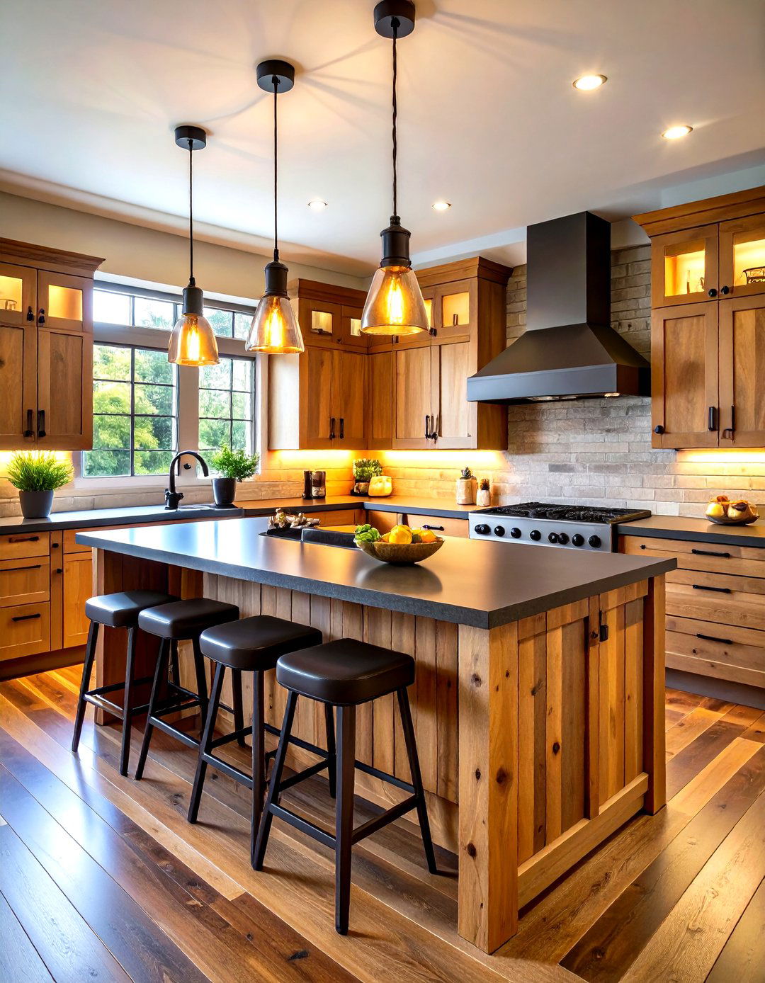 Reclaimed Barnwood Shiplap Island with Industrial Accents - 24 Kitchen Shiplap Ideas With Kitchen Island Ideas