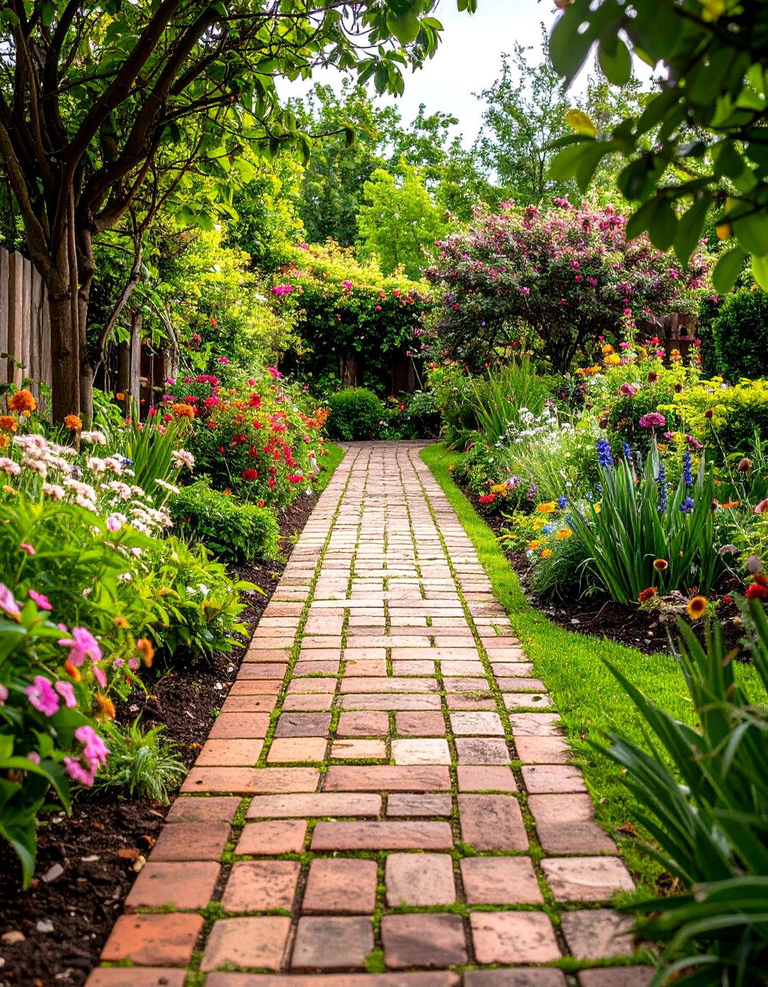 Reclaimed Brick Cottage Path - 24 Garden Path Ideas