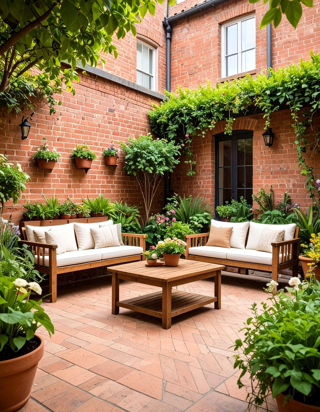 Reclaimed Brick Shower Courtyard - 24 Rustic Outdoor Bathroom Ideas