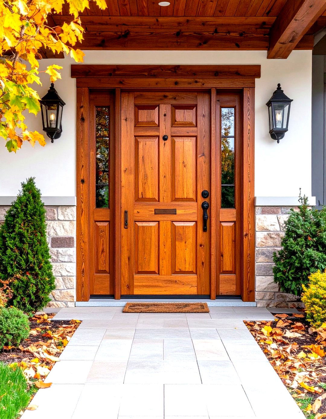 Reclaimed Chestnut Beam Front Door - 24 Rustic Front Door Ideas