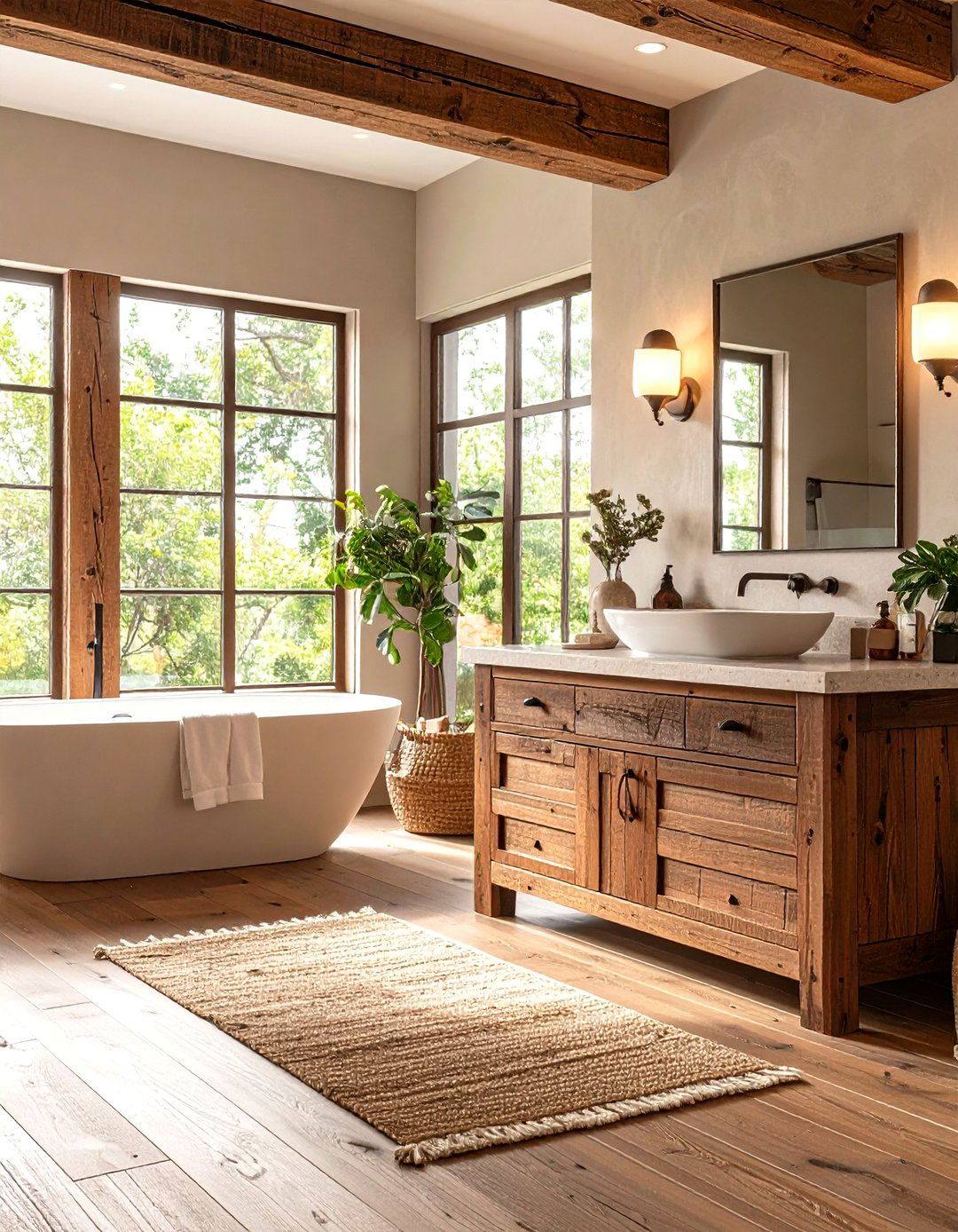 Reclaimed Chestnut Beam Vanity - 24 Wood Bathroom Vanity Ideas