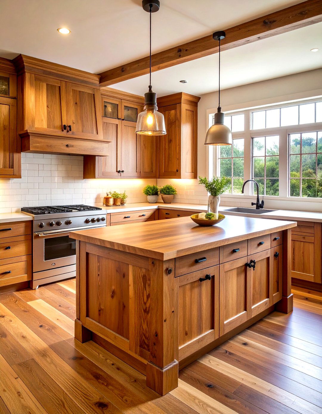 Reclaimed Heart Pine Kitchen Perimeters - 24 Wood Countertop Ideas