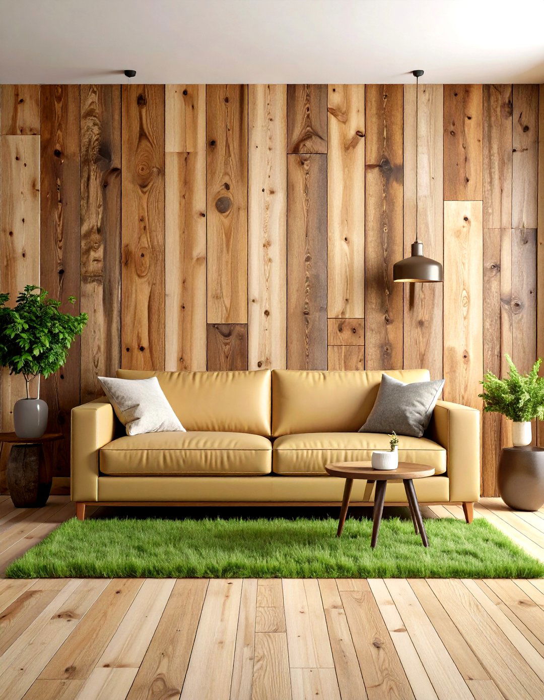 Reclaimed Wood Accent Wall Design - 24 Small Rustic Living Room Ideas