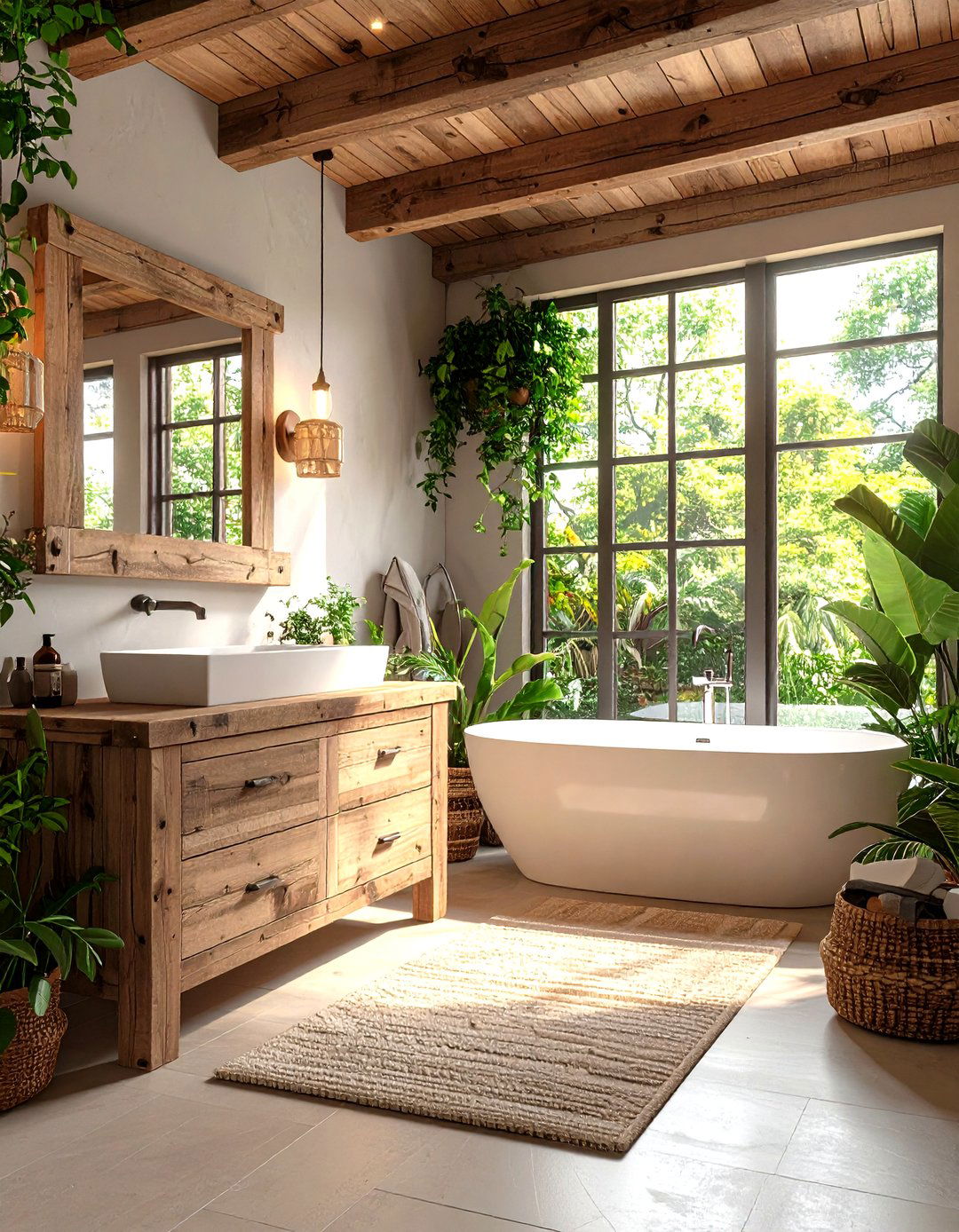 Reclaimed Wood Accents - 24 Cozy Bathroom Ideas