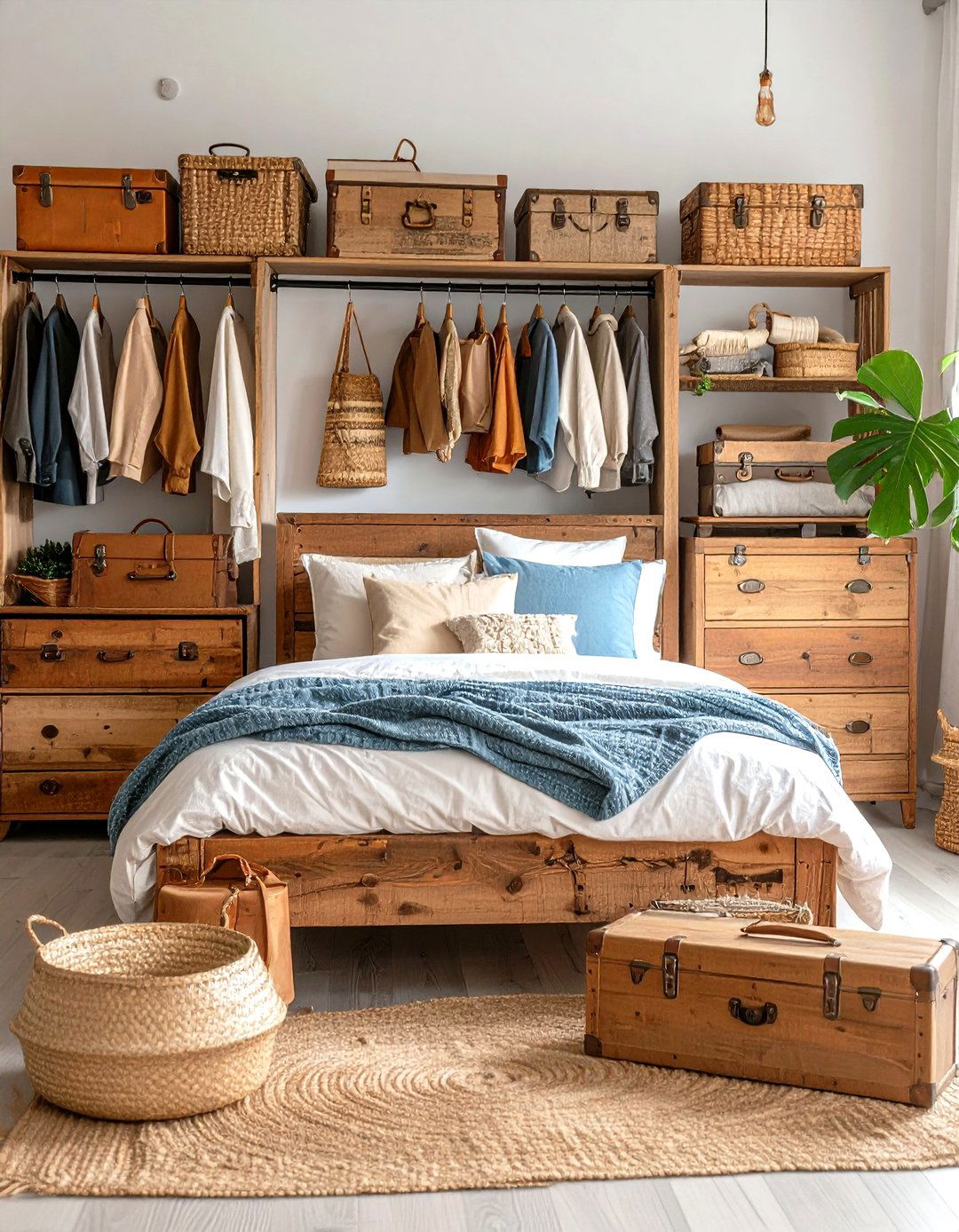 Reclaimed Wood Bedroom Storage - 24 Country Bedroom Ideas