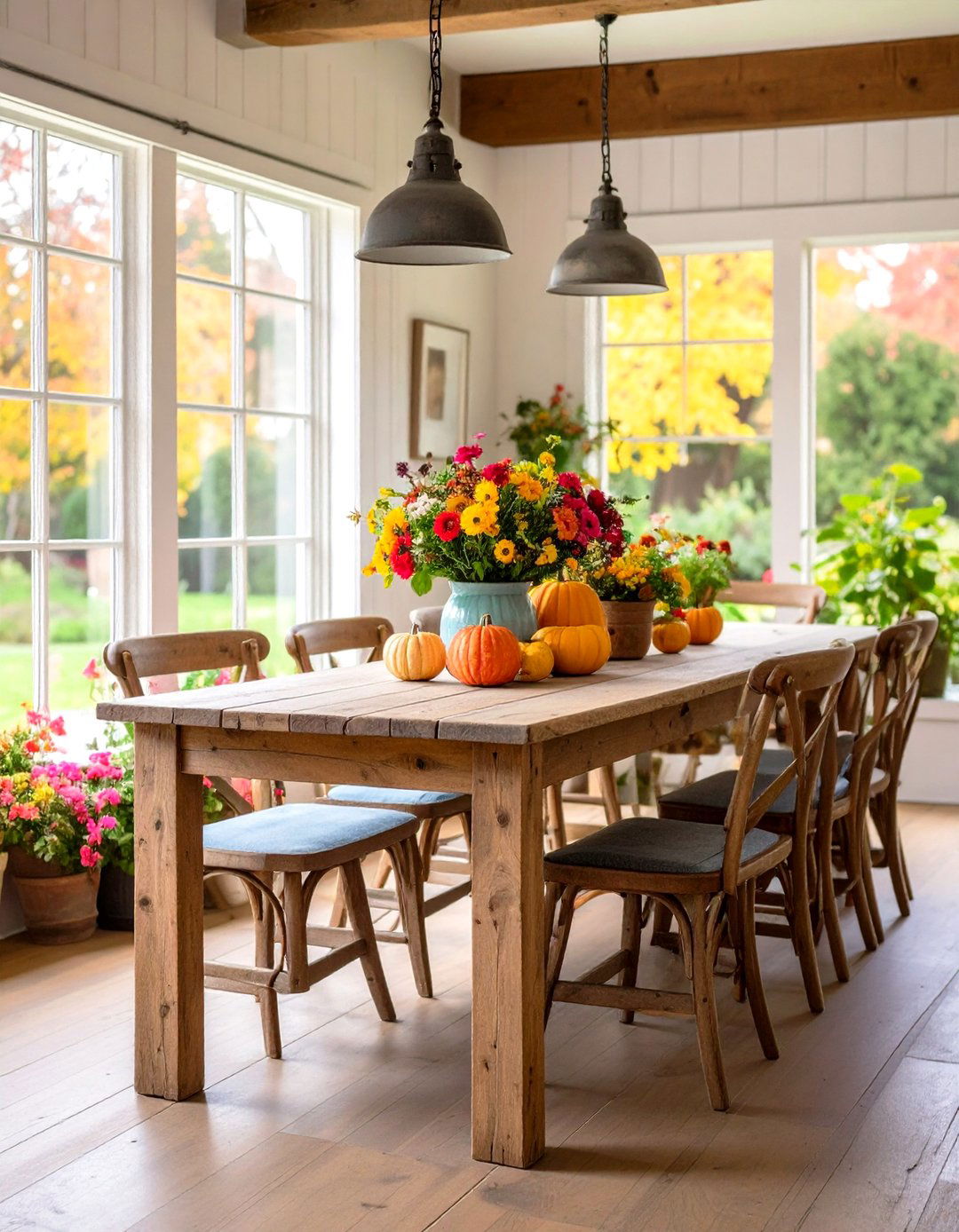 Reclaimed Wood Dining Benches - 24 cottage dining room ideas