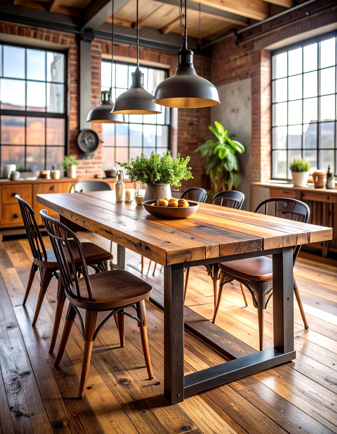 Reclaimed Wood Dining Table - 24 Industrial Dining Room Ideas