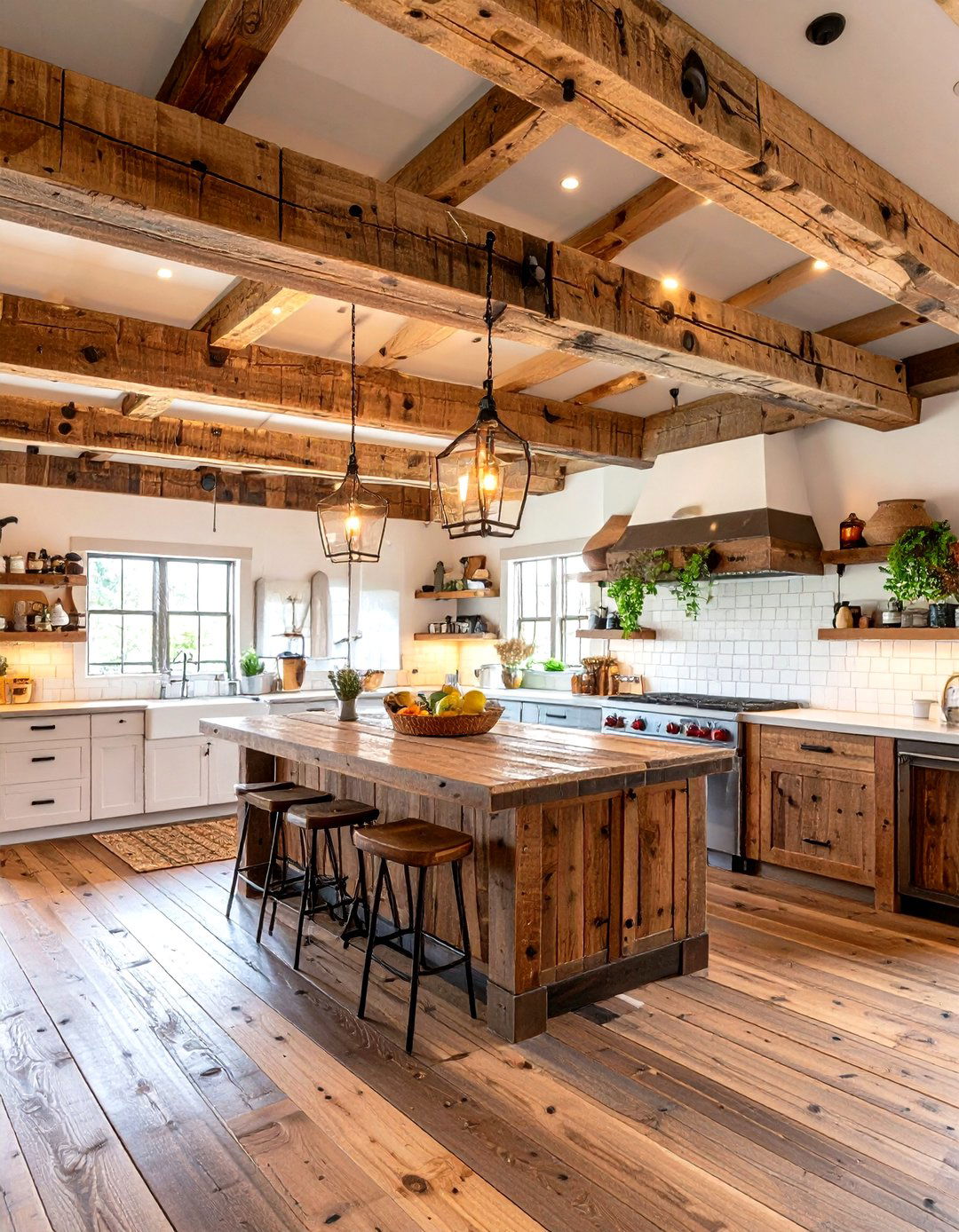 Reclaimed Wood Elements - 24 Tudor Kitchen Ideas