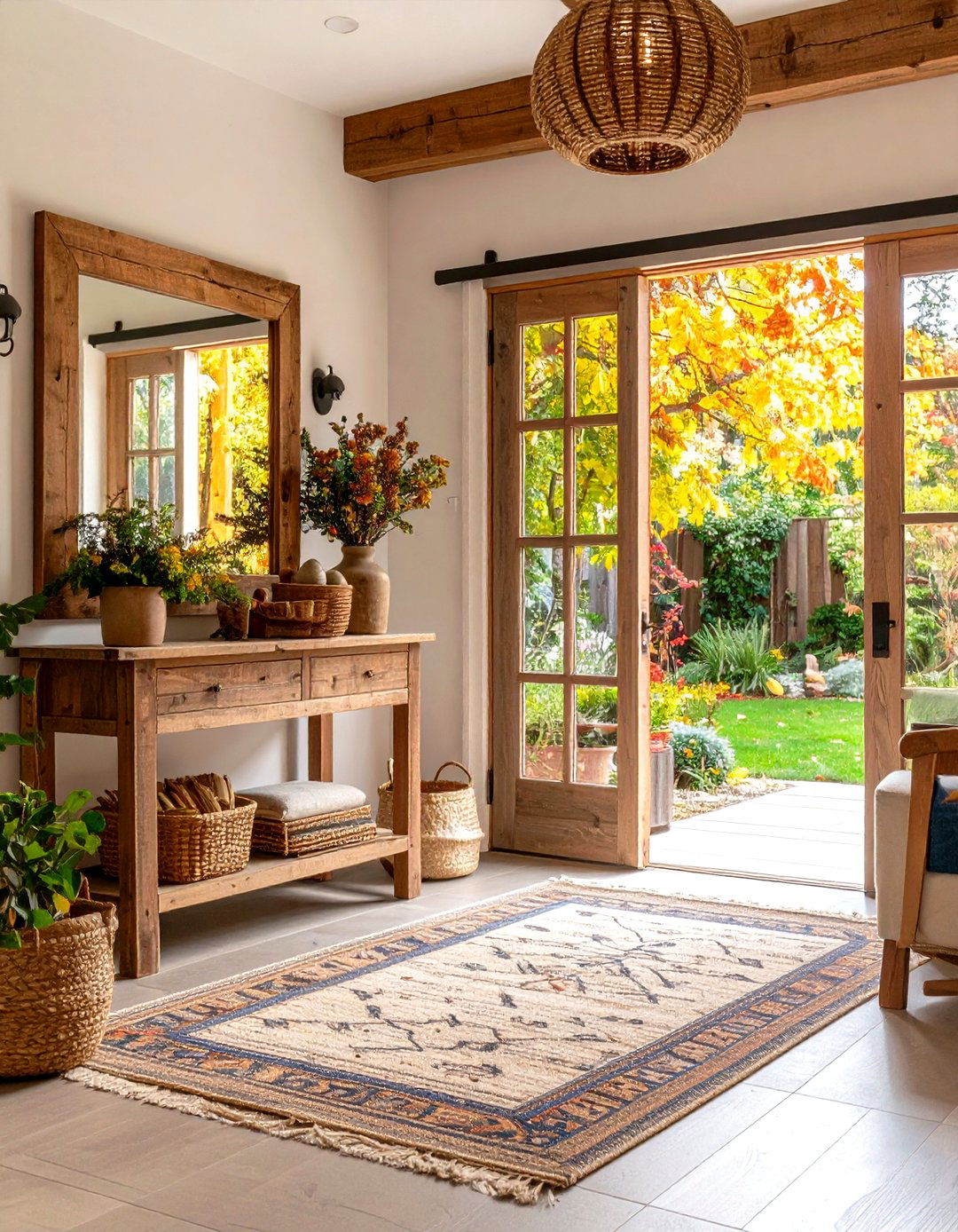Reclaimed Wood Natural Mirror - 24 Entryway Mirror Ideas