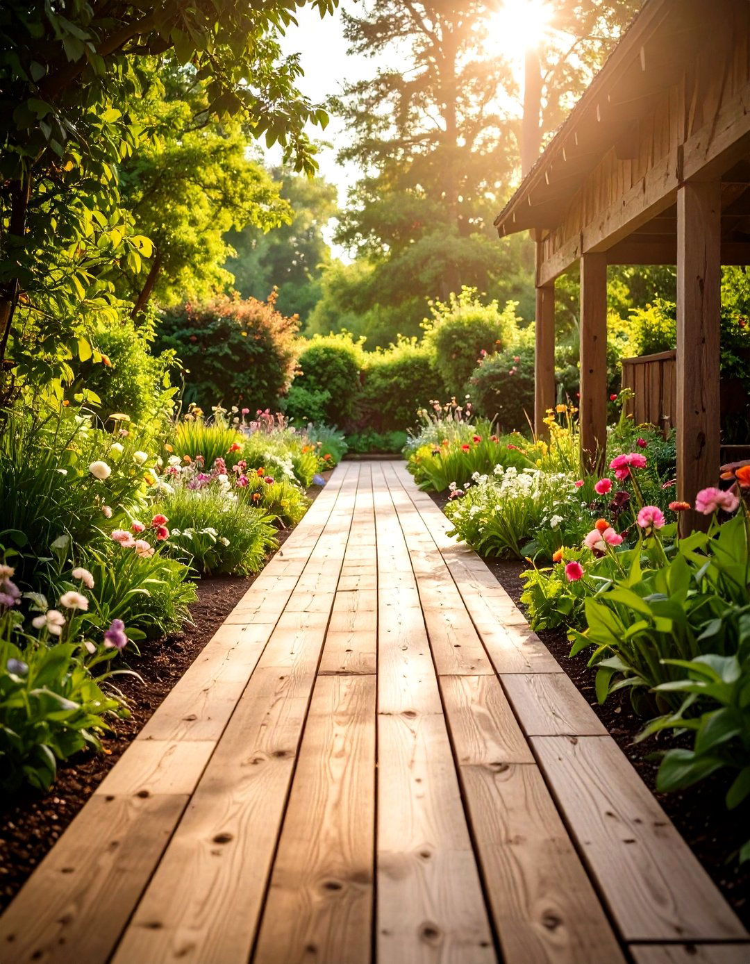 Reclaimed Wood Plank Walkway - 24 Farmhouse Walkway Ideas