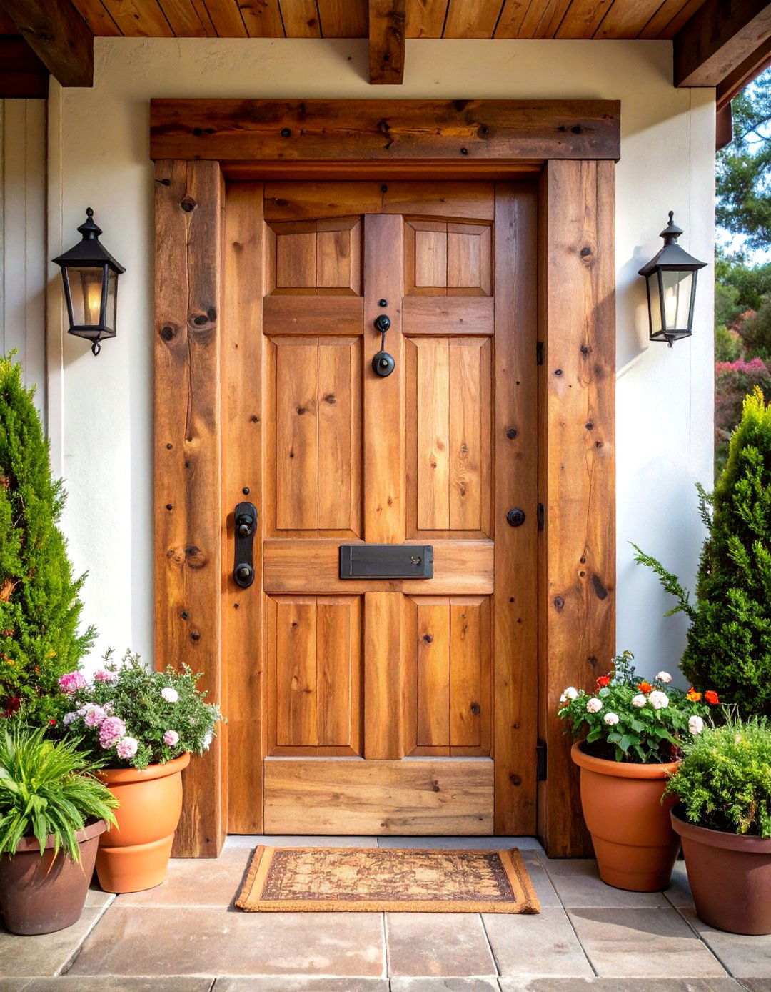 Reclaimed Wood Rustic Entrance - 24 Farmhouse Front Door Ideas