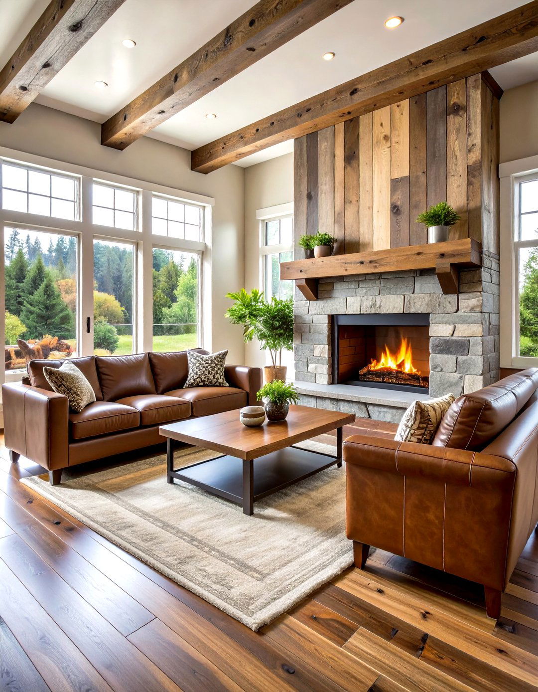 Reclaimed Wood Rustic Fireplace Theme - 24 Fireplace Accent Wall Ideas