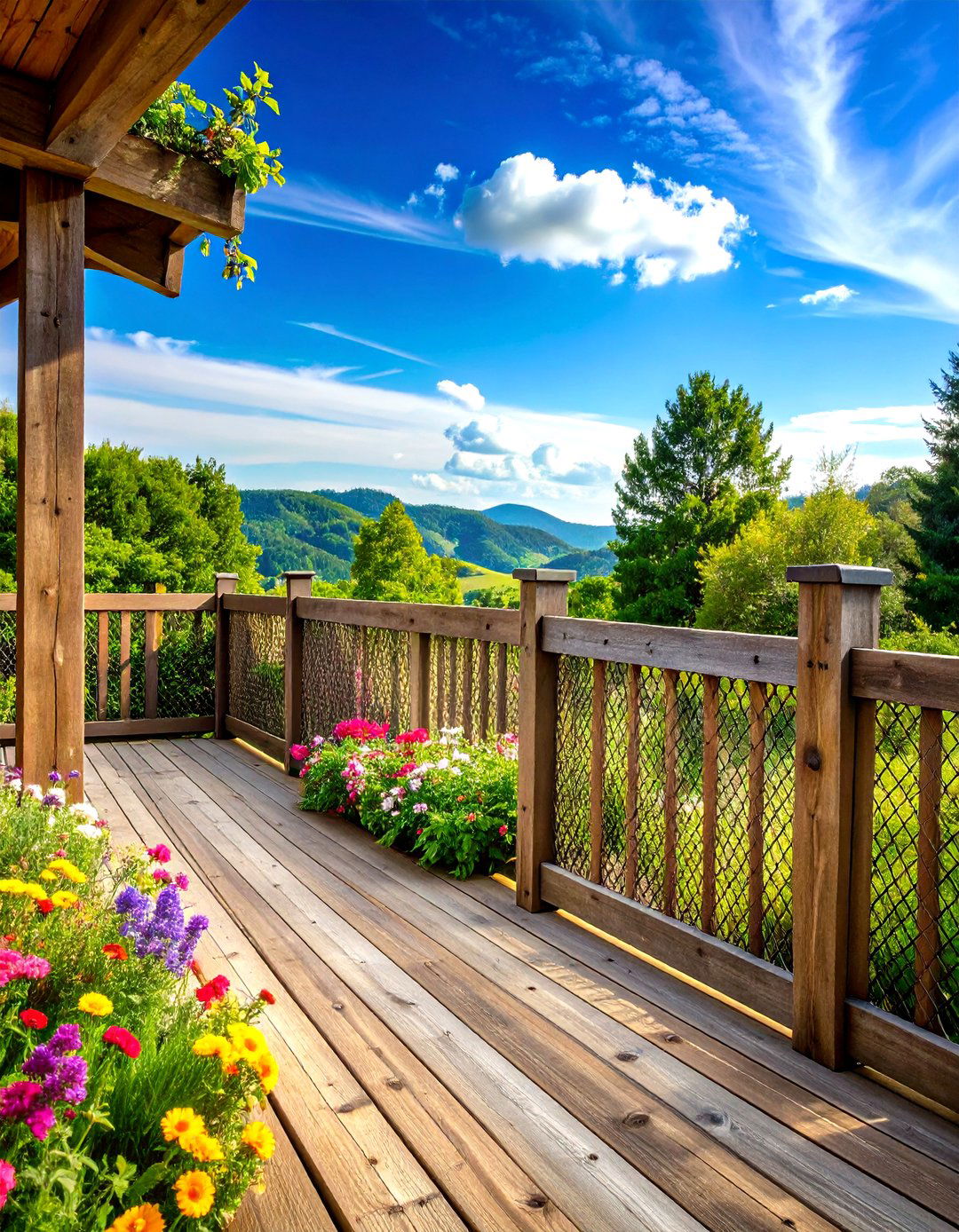 Reclaimed Wood Rustic Hog Wire Design - 24 Hog Wire Deck Railing Ideas