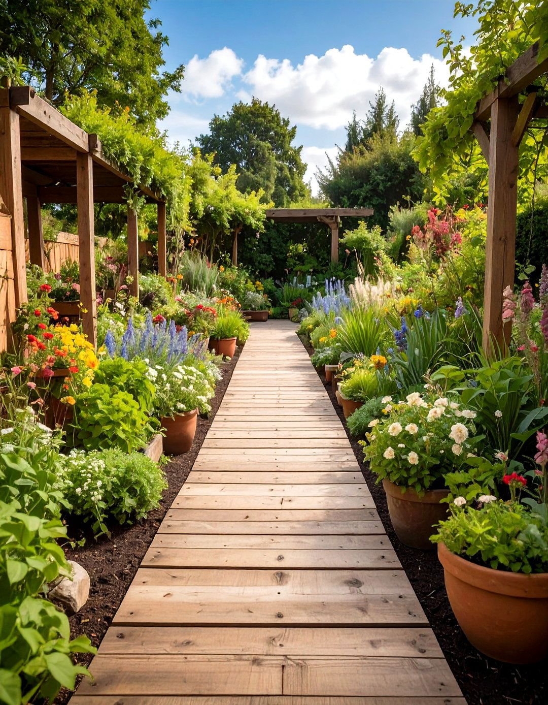 Reclaimed Wood Rustic Walkway - 24 Elevated Walkway Ideas