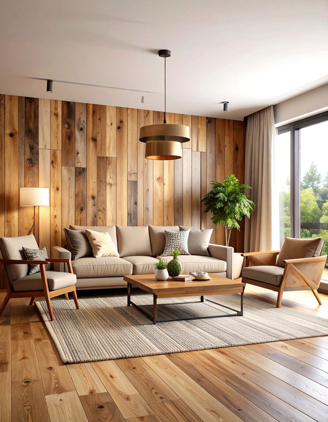 Reclaimed Wood Shiplap Installation - 24 Living Room Accent Wall Ideas