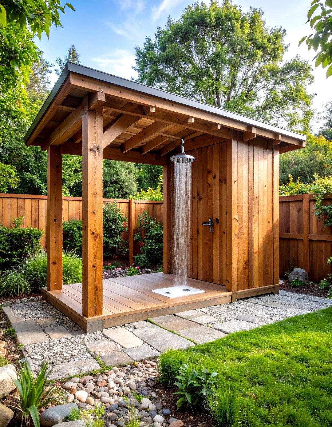 Reclaimed Wood Shower Pavilion - 24 Rustic Outdoor Bathroom Ideas