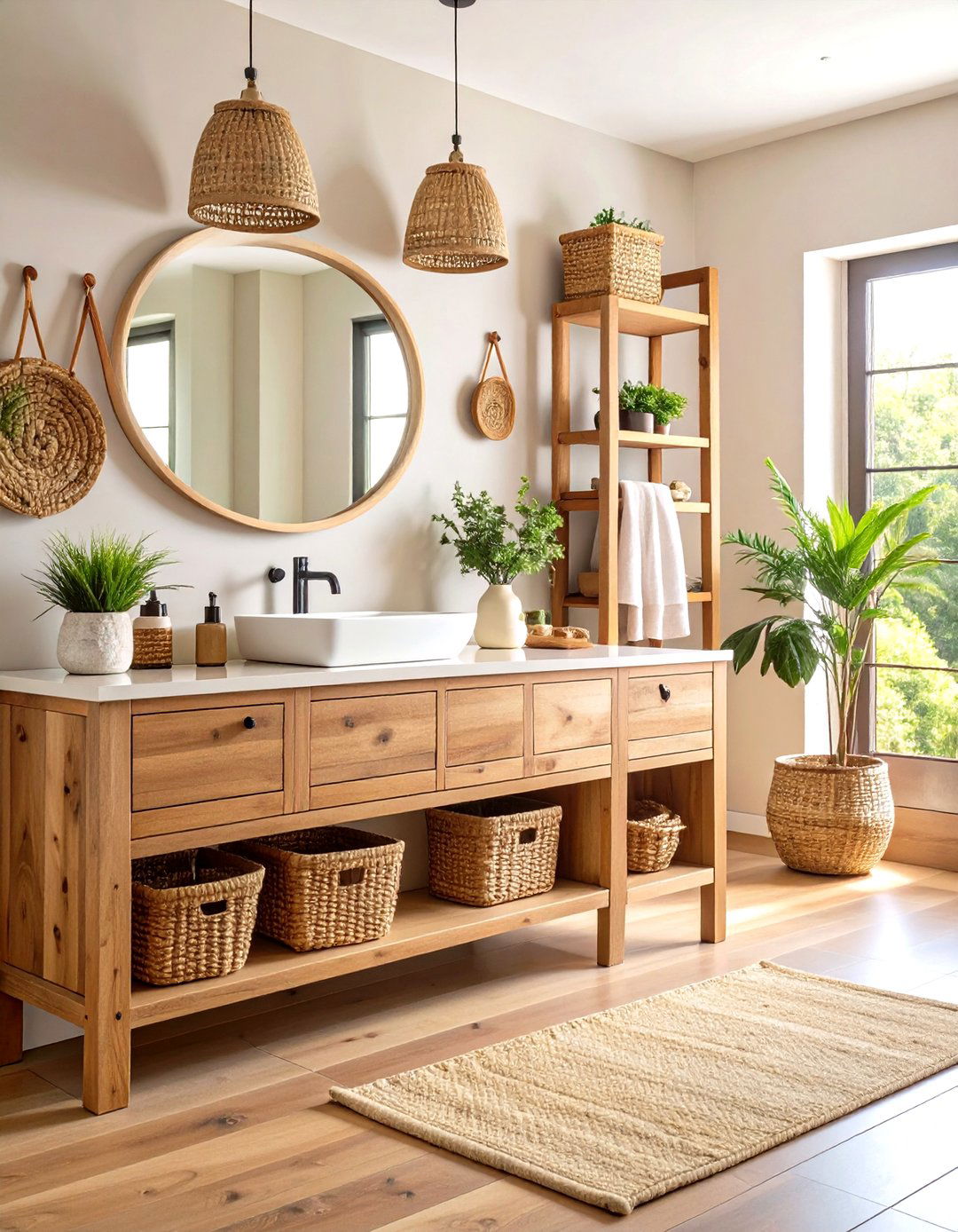 Reclaimed Wood Vanity with Open Shelf Display - 24 Small Bathroom Vanity Ideas