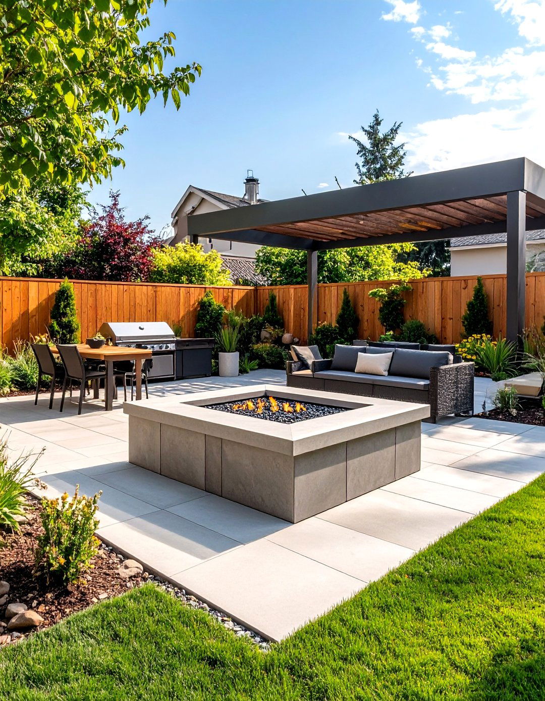 Rectangular Block Pit Design - 24 Bbq Pit Ideas